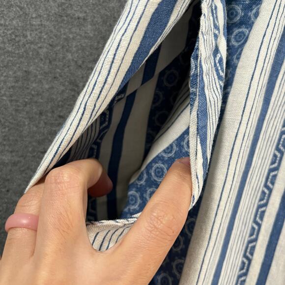 Denim & Co. Naturals Regular Linen Blend Crop Pants Med Denim Blue Small - Picture 9 of 11